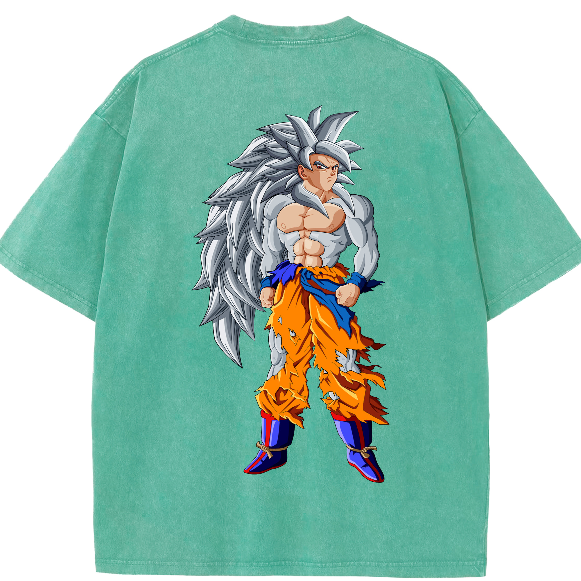 （画像用） ドラゴンボール 孫悟空（そん ごくう）Son Goku カカロット DRAGON BALL Kakarotto 綿100% ヴィンテージ風 半袖Tシャツ（背面プリント）